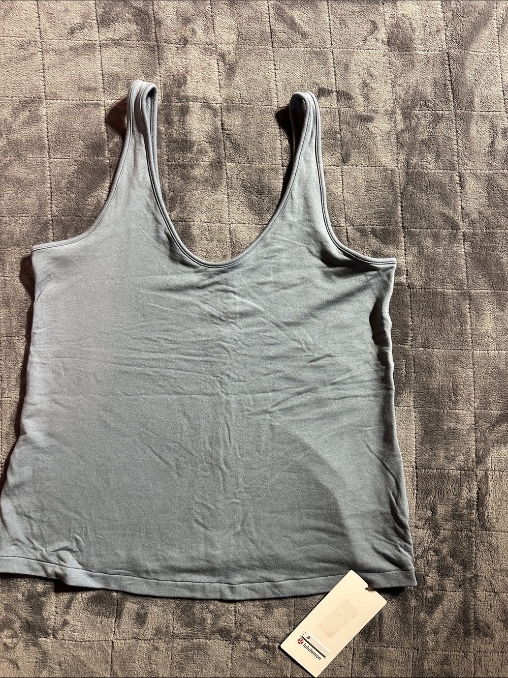 NWT Lululemon BeCalm V-Neck Tank in Light blue/grey